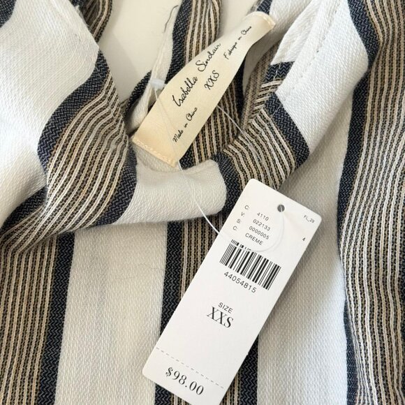 New Anthropologie Isabella Sinclair Striped Ruffle Blouse Top Shirt, Size XXS - Picture 4 of 6